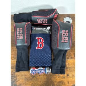 MLB Boston Red Sox Golf Bundle Towel 3 Headcovers Longball Jack Ball